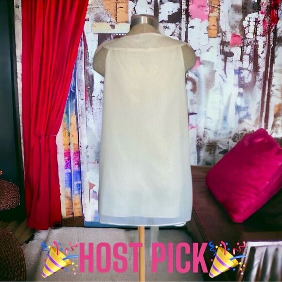 Sears Covington Vintage Y2K Top Sheer Lined Ruched Chiffon Sleeveless Blouse M - Picture 3 of 16